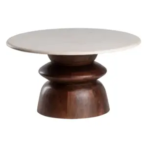 Mesa centro mármol/madera PEPITA