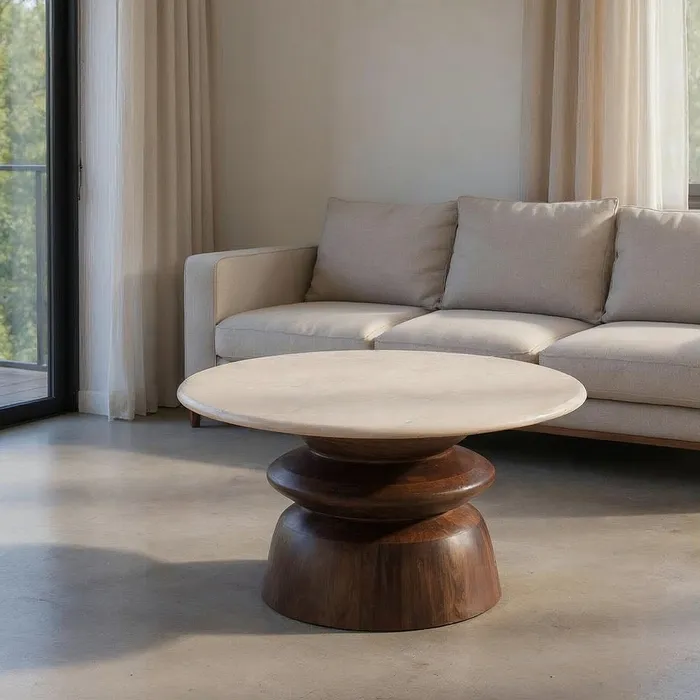 Mesa centro mármol/madera PEPITA - Imagen 4