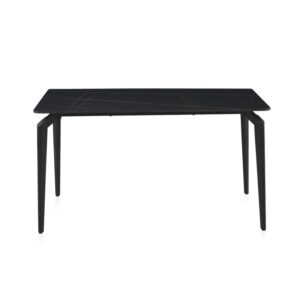 MESA CERAMICA NEGRA CON PATAS DE METAL NEGRAS 140X80 Gabar