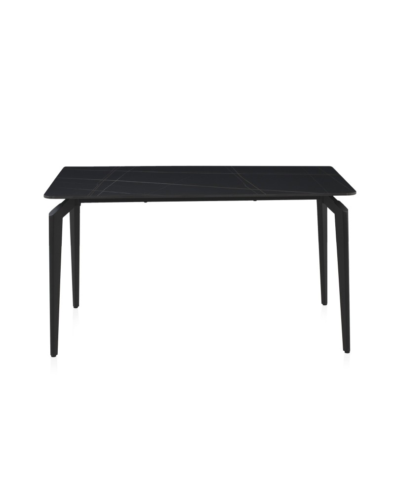 MESA CERAMICA NEGRA CON PATAS DE METAL NEGRAS 140X80 Gabar