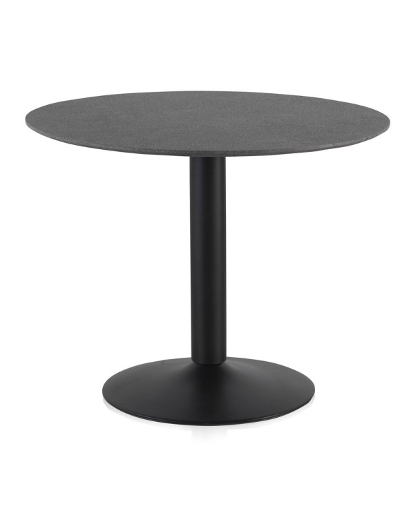 MESA COLOR CEMENTO CON PIE CENTRAL METALICO NEGRO 100 DIAMETRO - - Imagen 2