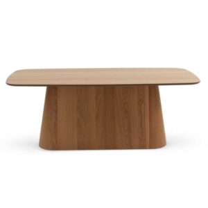 MESA COMEDOR RECTANGULAR MADERA CONTRACHAPADO ROBLE CON PIE CENT  Gabar