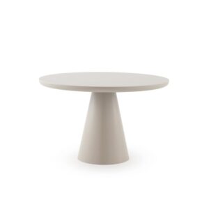 MESA COMEDOR REDONDA 120 DIAM. MDF LACADA EPOXI COLOR BLANCO CRU  Gabar
