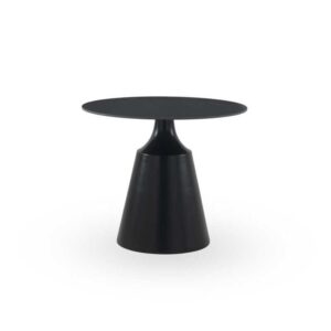 MESA COMEDOR REDONDA 90 DIAM. BASE METAL NEGRA CON SOBRE CERAMIC  Gabar