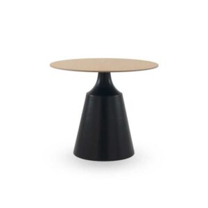 MESA COMEDOR REDONDA 90 DIAM. BASE METAL NEGRA CON SOBRE CERAMIC  Gabar