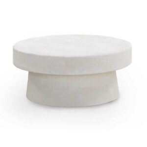 MESA DE CENTRO COLOR CEMENTO BLANCO DE POLIRESINA  Gabar