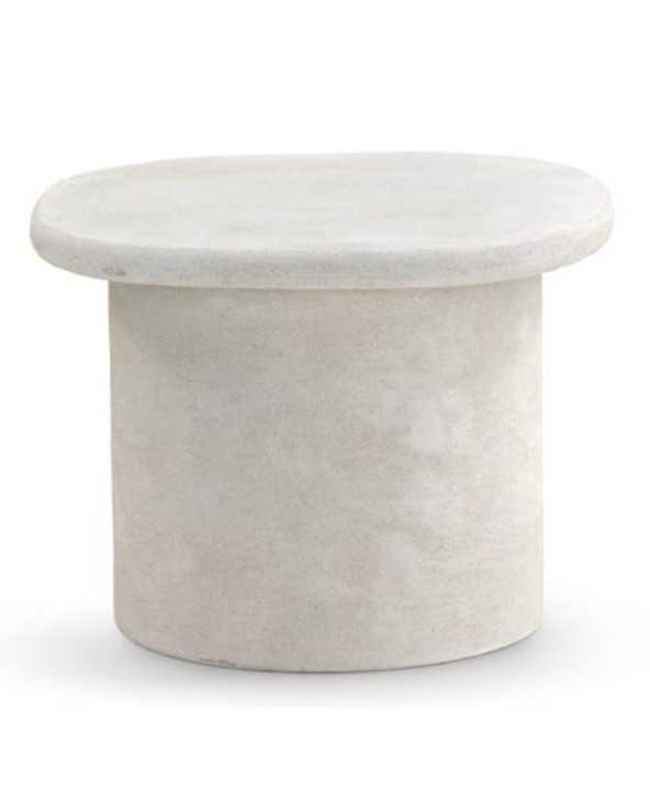 MESA DE CENTRO COLOR CEMENTO BLANCO DE POLIRESINA - Imagen 2