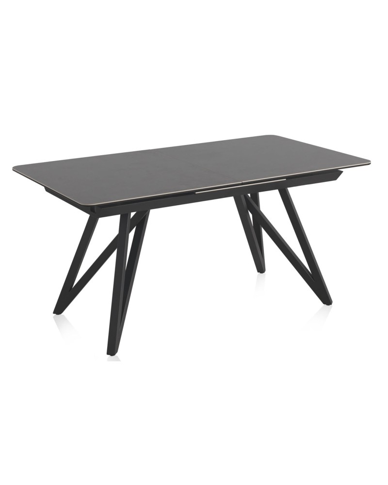 MESA EXTENSIBLE CERAMICA GRIS CON PATAS METAL 160/210X90 Gabar