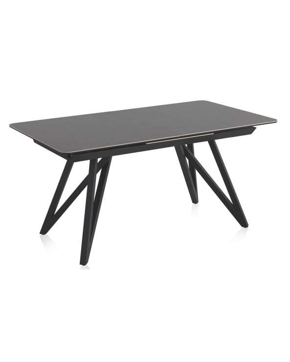 MESA EXTENSIBLE CERAMICA GRIS CON PATAS METAL 160/210X90 - Imagen 2