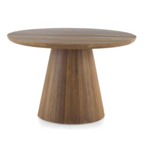 MESA MADERA NATURAL DE JAMBUL CON PIE CENTRAL 120 DIAMETRO Gabar