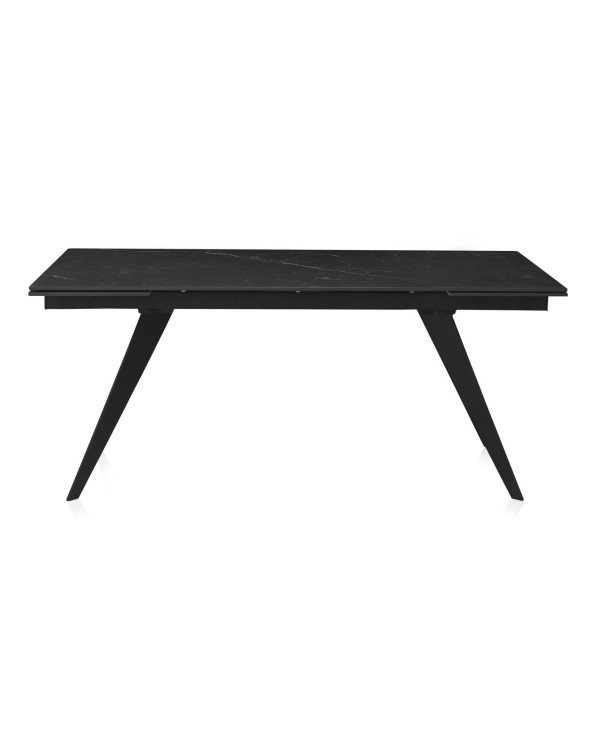 MESA NEGRA CERAMICA EXTENSIBLE 180/260X95 CM PIE METAL COLOR NEG - Imagen 2