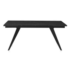 MESA NEGRA CERAMICA EXTENSIBLE 180/260X95 CM PIE METAL COLOR NEG Gabar