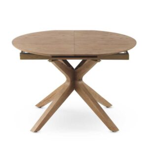 MESA REDONDA EXTENSIBLE 120/160X90 PIE MADERA DE ROBLE CON SOBRE  Gabar