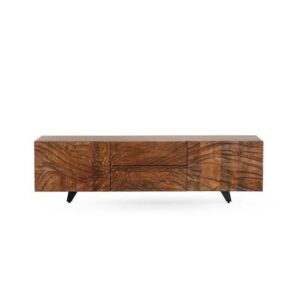 MUEBLE TV 2 PUERTAS Y 2 CAJONES MADERA MACIZA DE MANGO CON PATAS Gabar