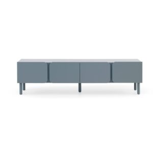 MUEBLE TV MDF COLOR AZUL PALOMA CON CANTOS REDONDOS EN LAS ESQUI  Gabar