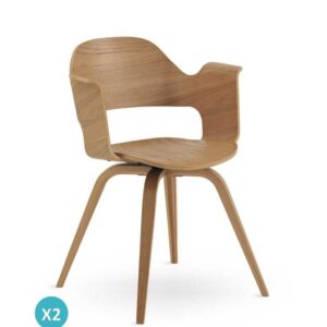 PACK 2 SILLONES MADERA CONTRACHAPADO ROBLE  Gabar