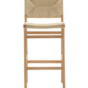 PACK 2 TABURETES MADERA DE HEVEA CON ASIENTO Y RESPALDO TRENZADO