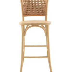 PACK 2 TABURETES MADERA DE OLMO CON ASIENTO Y RESPALDO TRENZADO