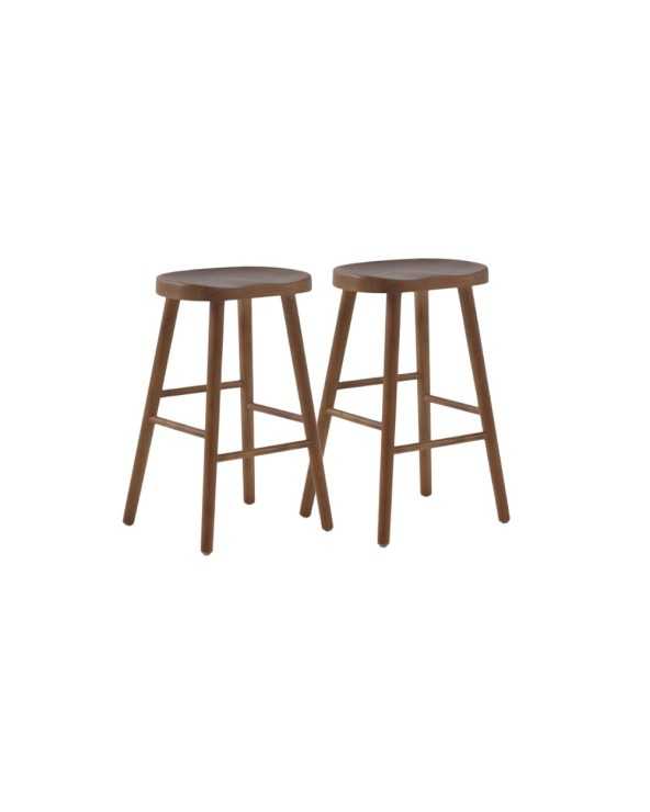 PACK 2 TABURETES MADERA DE TOON COLOR NOGAL - Imagen 2