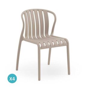 PACK 4 SILLAS PP COLOR CAMEL  Gabar