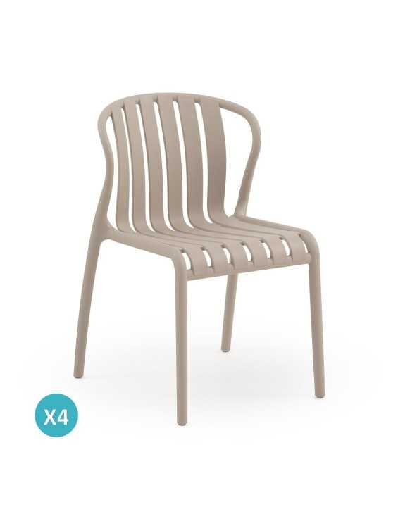 PACK 4 SILLAS PP COLOR CAMEL - Imagen 2