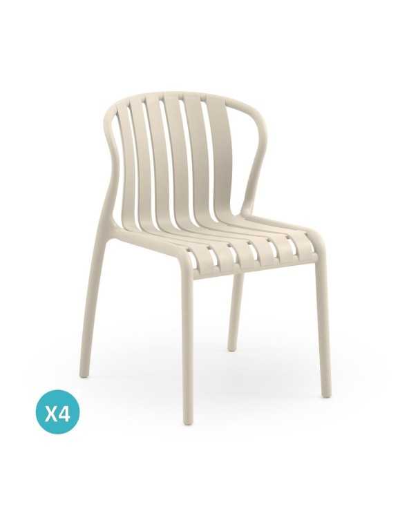 PACK 4 SILLAS PP COLOR CREMA - Imagen 2