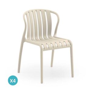 PACK 4 SILLAS PP COLOR CREMA  Gabar