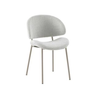 PACK 4 SILLAS TAPIZADAS EN CHENILLA BLANCO CON PATAS METALICAS E