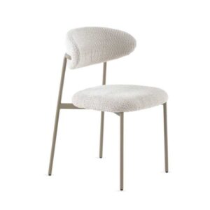 PACK 4 SILLAS TAPIZADAS EN CHENILLA CREMA CON PATAS METALICAS EN