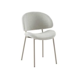 PACK 4 SILLAS TAPIZADAS EN CHENILLA CREMA CON PATAS METALICAS EN