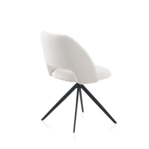 PACK 4 SILLAS TAPIZADAS GIRATORIAS NIDO DE ABEJA EN BLANCO CON P  Gabar