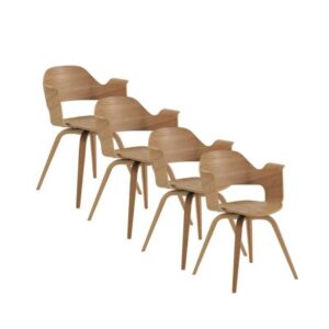 PACK 4 SILLONES MADERA CONTRACHAPADO ROBLE  Gabar