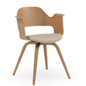 PACK 2 SILLONES MADERA CONTRACHAPADO ROBLE ASIENTO TAPIZADO