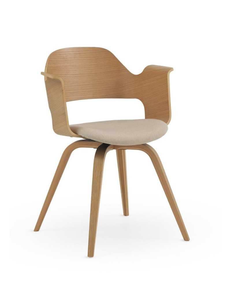 PACK 2 SILLONES MADERA CONTRACHAPADO ROBLE ASIENTO TAPIZADO