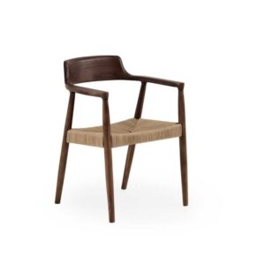 PACK 4 SILLONES MADERA DE TOON COLOR NOGAL CON ASIENTO TRENZADO