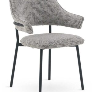 PACK 4 SILLONES TAPIZADOS CHENILLA JASPEADO GRIS CLARO CON PATAS Gabar