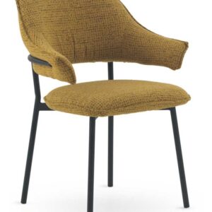 PACK 4 SILLONES TAPIZADOS CHENILLA JASPEADO MOSTAZA CON PATAS ME  Gabar