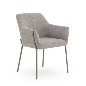 PACK 4 SILLONES TAPIZADOS EN CHENILLA COLOR MARRON Y PATAS DE ME