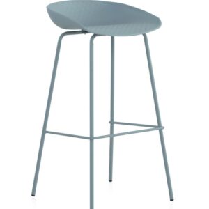 PACK 2 TABURETES PP COLOR CELESTE CON PATAS METALICAS Gabar