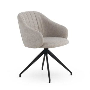 PACK DE 4 SILLONES GIRATORIOS TAPIZADOS EN CHENILLA COLOR BEIGE