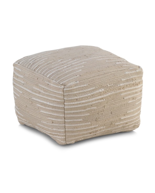PUF ALGODON BEIGE 45X45X35 CM - Imagen 2
