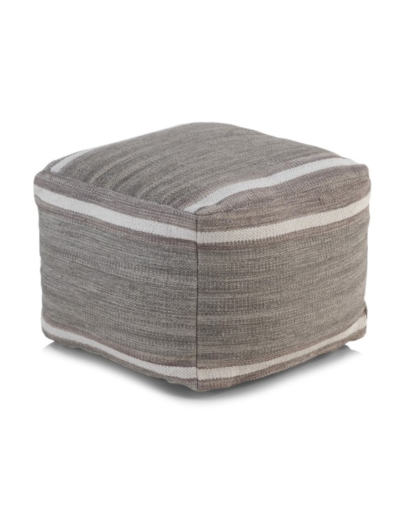 PUF ALGODON GRIS 45X45X35 CM - Imagen 2