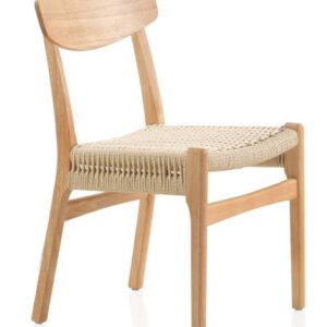 SILLA MADERA DE HEVEA CON ASIENTO TRENZADO  Gabar