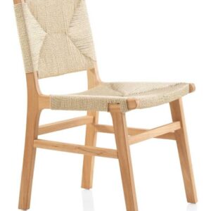 SILLA MADERA DE HEVEA CON ASIENTO Y RESPALDO TRENZADO  Gabar