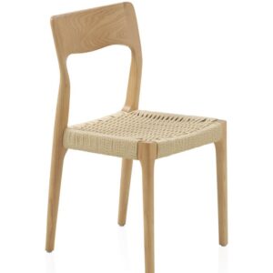 SILLA MADERA DE FRESNO CON ASIENTO TRENZADO  Gabar