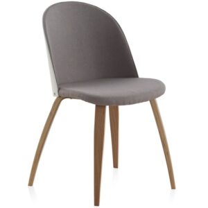 SILLA MADERA TAPIZADA CON RESPALDO LACADO BLANCO Gabar