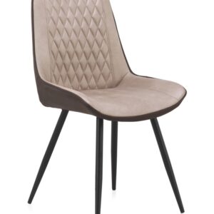 SILLA TAPIZADA BICOLOR PATAS METALICAS NEGRAS - (P30)  Gabar