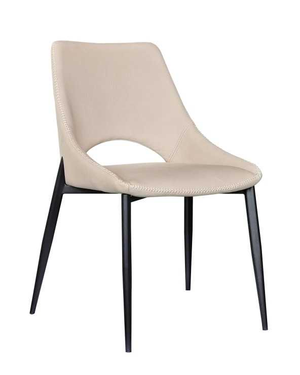 SILLA TAPIZADA COLOR CARAMELO PATAS METALICAS NEGRAS - Imagen 2