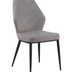 SILLA TAPIZADA GRIS CLARO PATAS METALICAS NEGRAS - (P30) Gabar
