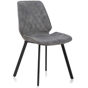 PACK 4 SILLAS TAPIZADAS GRIS CLARO PATAS METALICAS NEGRAS